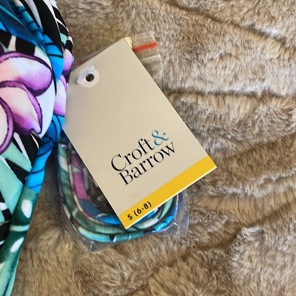 CROFT & BARROW sz 8 Tummy Trimmer Soft Formed Cup Tankini Swimsuit TOP Exotica - Picture 2 of 6